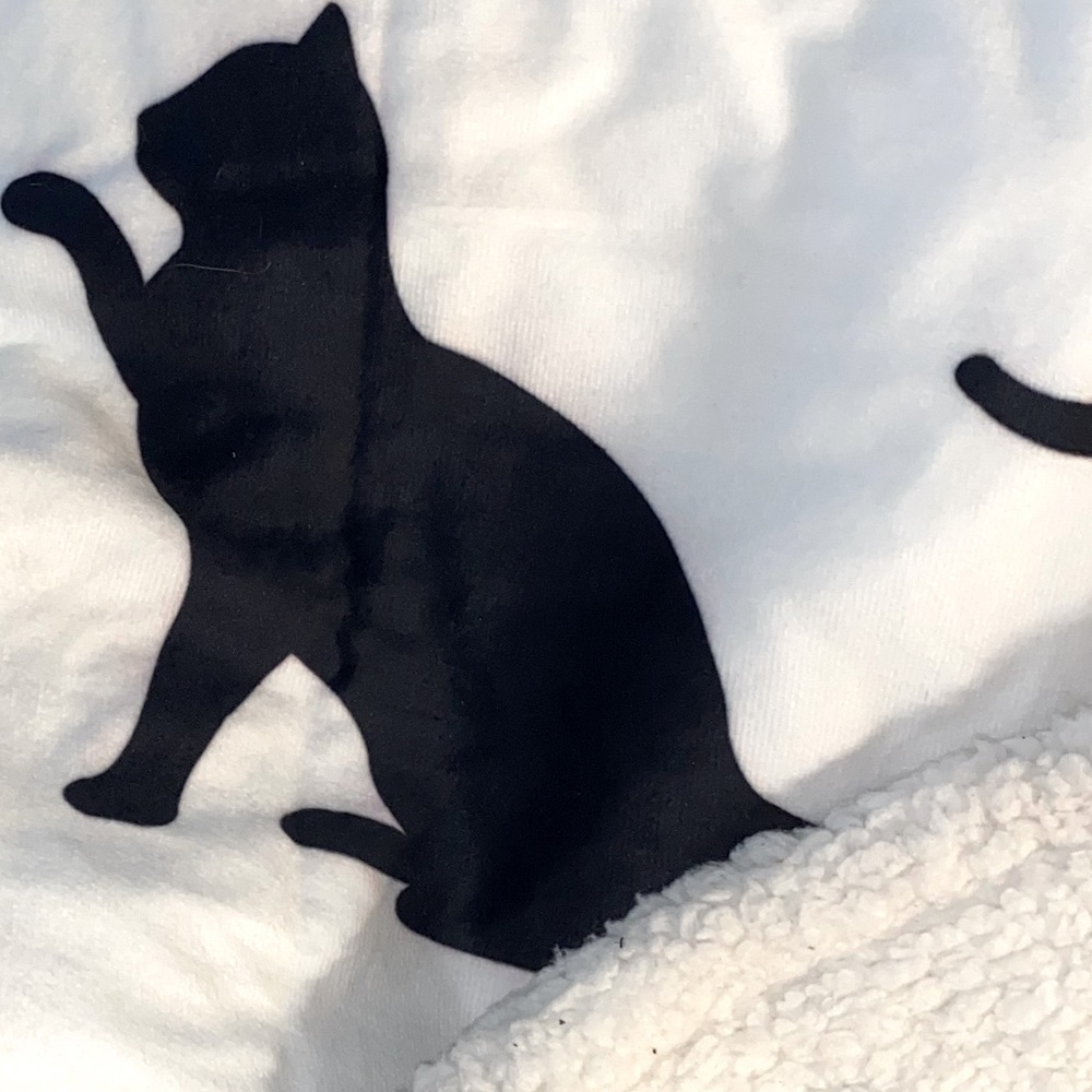 🆕Adorable Black Kitty/Sherpa Fleece Throw Blanket - Picture 3 of 5